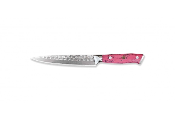 Nóż Dellinger Pink Stone Tsuchime Damascus uniwersalny 150 mm