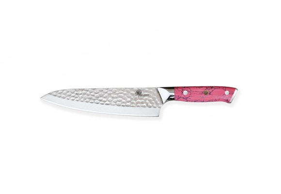 Nóż Dellinger Pink Stone Tsuchime Damascus Gyuto 210 mm