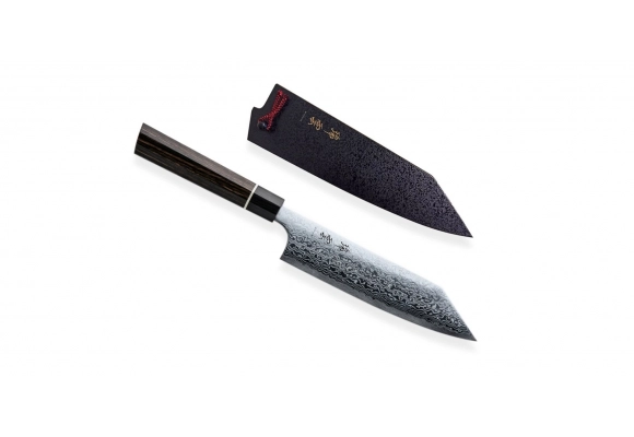 Drewniana pochwa saya na nóż Kanetsugu Zuiun SPG2 Kiritsuke/Santoku 180 mm